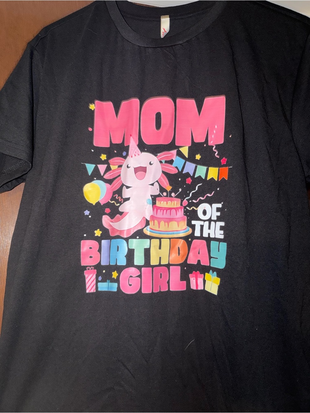 Black Short Sleeve 'MOM of the Birthday Girl' Graphic Tee. MUST BE BUNDLED